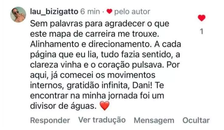 Depoimento de Lau Bizigatto sobre o Mapa de Carreira Eureka